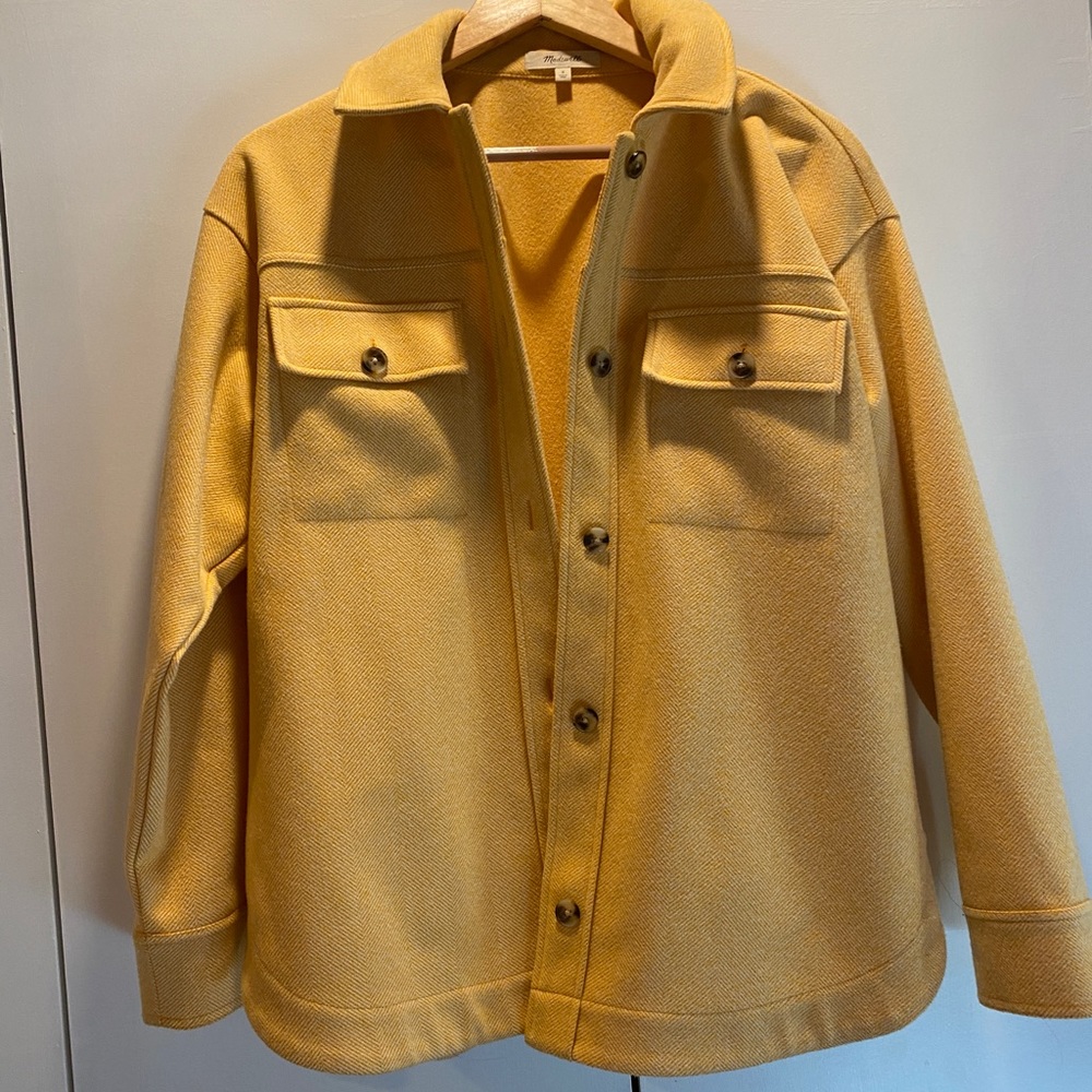 Madewell Brushed Herringbone Knit Shirt Jacket